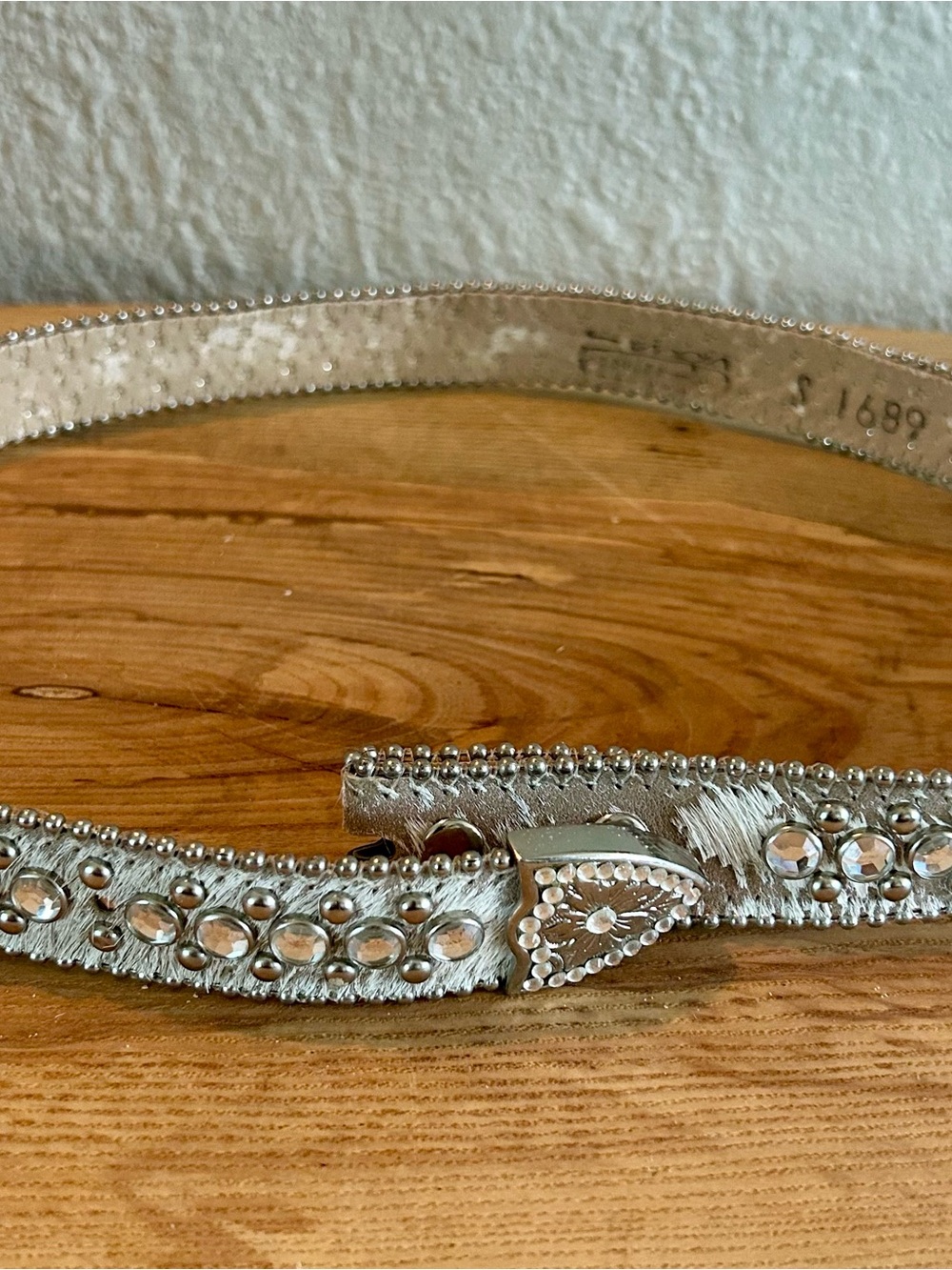 VTG B.B. Simon Pony Hair Crystal Belt Strap Style 1689 Size S - READ DESCRIPTION